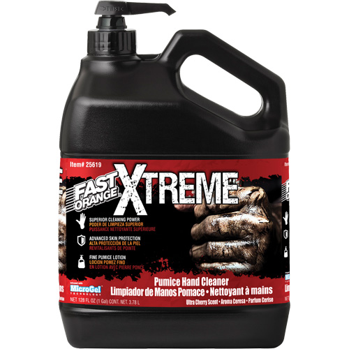 Nettoyant professionnel pour les mains Xtreme, Pierre ponce, 3,78 L, Bouteille &agrave; pompe, Cerise Distribution Élite MP
