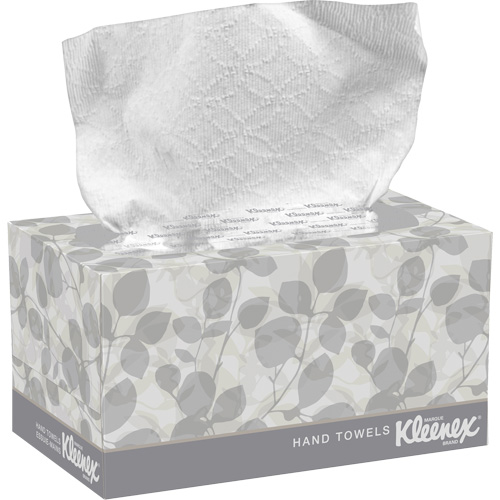 Essuie-mains Kleenex dans une boîte POP-UP*, 1 pli, 10-1/2" lo x 9" la, 120 /pqt Distribution Élite MP