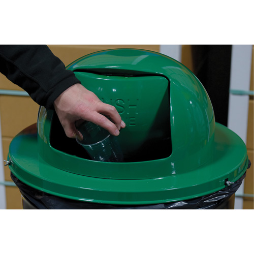 Couvercle pour baril &agrave; d&eacute;chets, Couvercle bomb&eacute;, M&eacute;tal, Convient aux contenants 23-1/2" dia. Distribution Élite MP