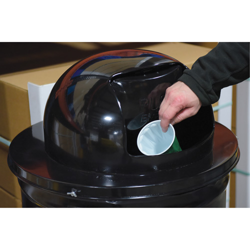 Couvercle pour baril &agrave; d&eacute;chets, Couvercle bomb&eacute;, M&eacute;tal, Convient aux contenants 23-1/2" dia. Distribution Élite MP