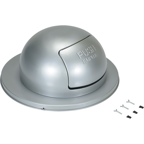 Couvercle pour baril &agrave; d&eacute;chets, Couvercle bomb&eacute;, M&eacute;tal, Convient aux contenants 23-1/2" dia. Distribution Élite MP