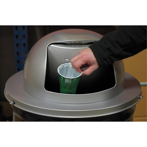 Couvercle pour baril &agrave; d&eacute;chets, Couvercle bomb&eacute;, M&eacute;tal, Convient aux contenants 23-1/2" dia. Distribution Élite MP