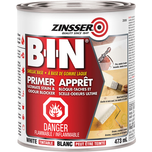 B-I-N&reg; Shellac-Base Sealer Primer, 473 ml, Can, Tintable White Distribution Élite MP