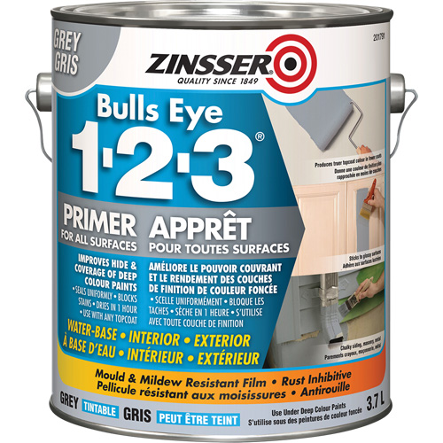 Bulls Eye 1-2-3&reg; Water-Base Primer, 3.78 L, Gallon, Grey Distribution Élite MP