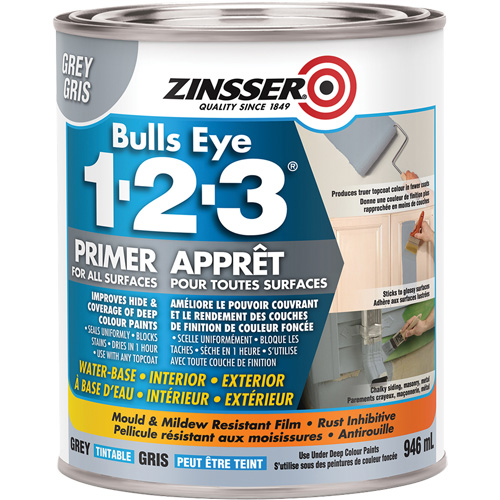 Appr&ecirc;t &agrave; base d'eau Bulls Eye 1-2-3, 946 ml, Canette, Gris Distribution Élite MP