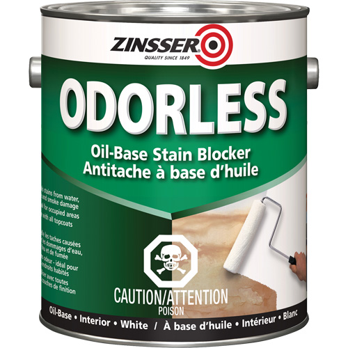 Appr&ecirc;t inodore &agrave; base d'huile qui bloque les taches, Blanc, Tr&egrave;s mat, 3,78 L, Gallon Distribution Élite MP