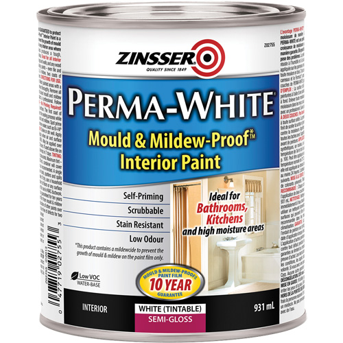 Peinture int&eacute;rieure Mold & Mildew-Proof Perma-White, 931 ml, Canette, Blanc Distribution Élite MP
