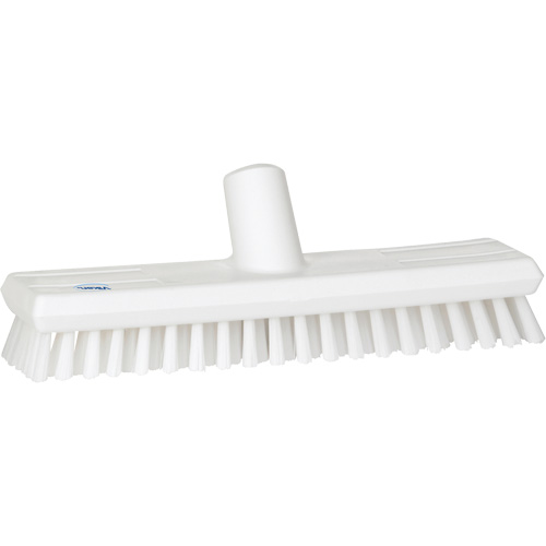 Brosse lave-pont aliment&eacute;e en eau, Crins Extra-ferme, 10-3/4", Polyester, Blanc Distribution Élite MP