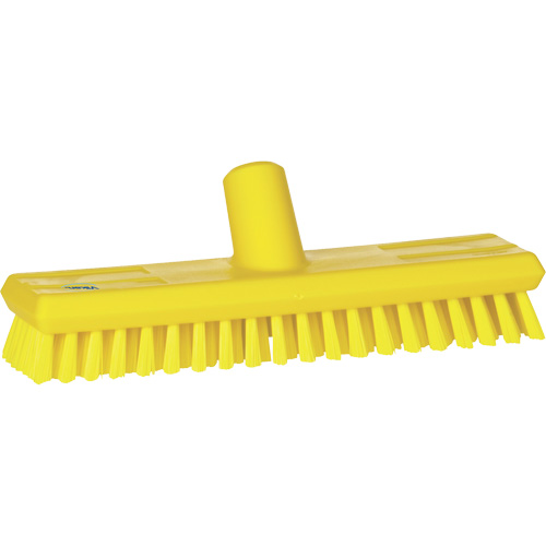 Brosse lave-pont aliment&eacute;e en eau, Crins Extra-ferme, 10-3/4", Polyester, Jaune Distribution Élite MP