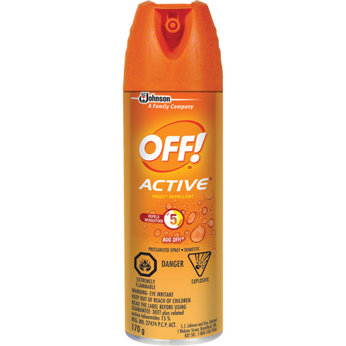 Insectifuge Off! Active, DEET &agrave; 15 %, A&eacute;rosol, 170 g Distribution Élite MP