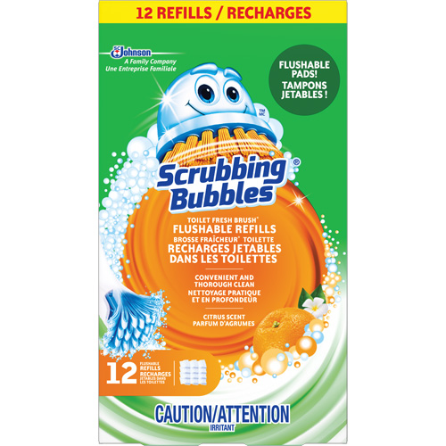 Recharge de tampons jetables dans les toilettes, pour la brosse pour cuvettes Scrubbing Bubbles Fresh Brush, Recharge Distribution Élite MP