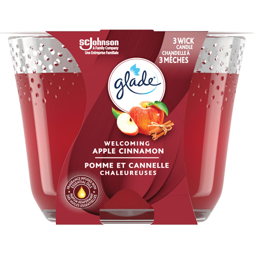 Chandelle &agrave; trois m&egrave;ches Glade, Pomme cannelle Distribution Élite MP