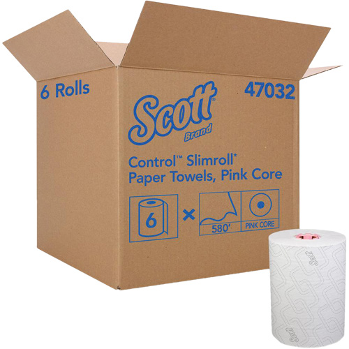 Serviettes Slimroll* de Scott en rouleau dur, 1 pli, Standard, 580' lo Distribution Élite MP