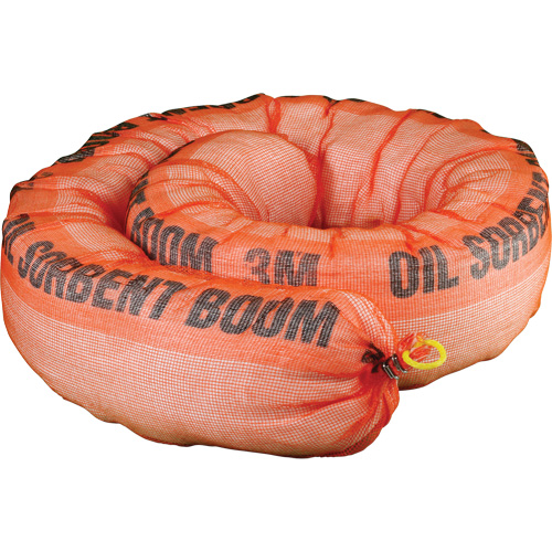 Barri&egrave;re de pollution absorbante pour produits p&eacute;troliers, Huile seulement, 1,5' lo x 10" la, Absorption 69,3 gal Distribution Élite MP