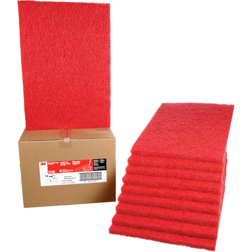 Carpet Bonnet Pad, 14" x 20", Buffing/Cleaning, Red Distribution Élite MP