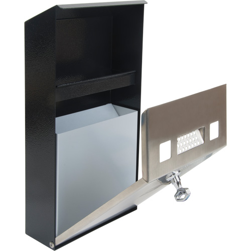 Cendrier, Montage mural, Acier inoxydable, Capacit&eacute; 1 Litre, Hauteur 11-4/5" Distribution Élite MP