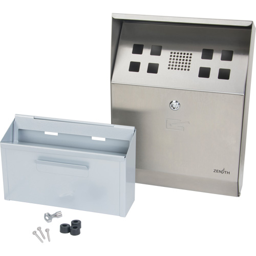 Cendrier, Montage mural, Acier inoxydable, Capacit&eacute; 1 Litre, Hauteur 11-4/5" Distribution Élite MP