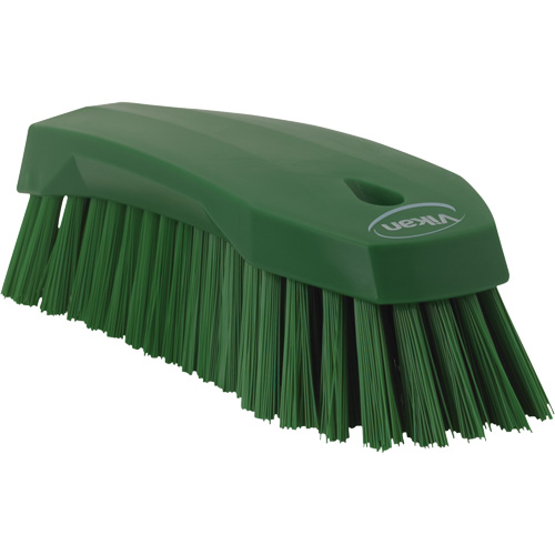 Large Angled Hand Brush, Stiff Bristles, 8" Long, Green Distribution Élite MP