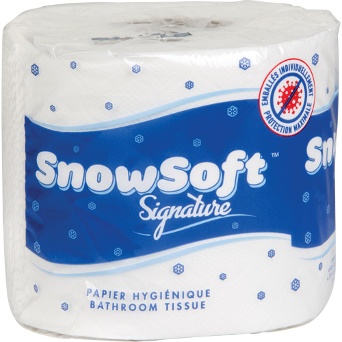 Papier hygi&eacute;nique de premi&egrave;re qualit&eacute; Snow Soft, 2 Pli, 600 Feuilles/Rouleu, Longueur 145', Blanc Distribution Élite MP