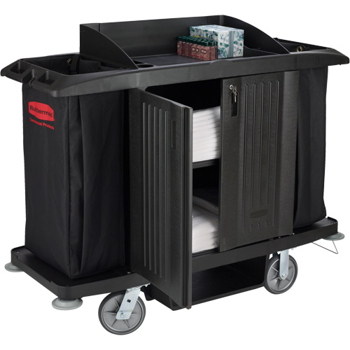 Executive Full-Size Housekeeping Cart with Doors Distribution Élite MP
