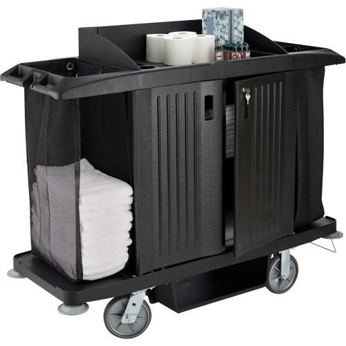 Executive Full-Size Housekeeping Cart with Doors Distribution Élite MP