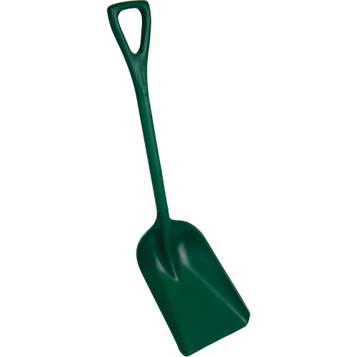 One-Piece Metal Detectable Shovel, 10" x 14" Blade, 37-1/2" Length, Plastic, Green Distribution Élite MP