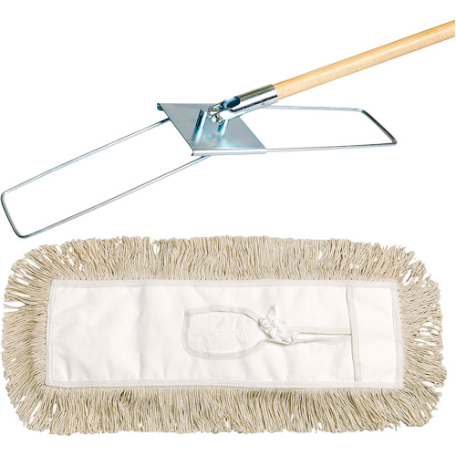 Break-Ezy Dust Mop System, Tie-On Style, Cotton, 36" L x 5" W Distribution Élite MP