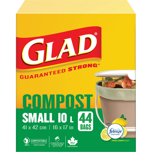 Petits sacs de compostage, R&eacute;gulier, 17" lo x 16" la, Brun, Capacit&eacute; de 10 L (3 gal.) Distribution Élite MP