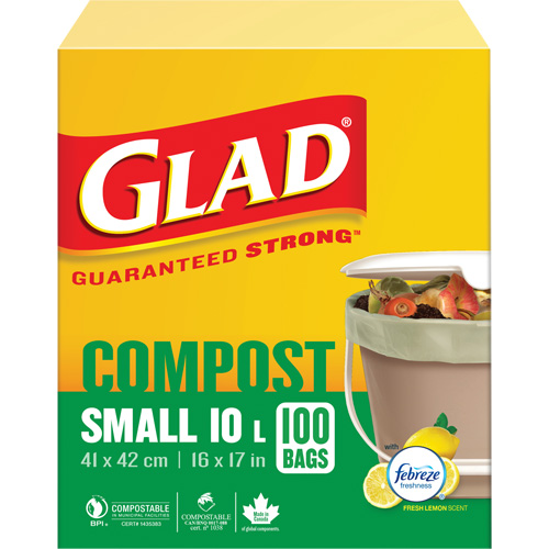 Petits sacs de compostage, R&eacute;gulier, 17" lo x 16" la, Brun, Capacit&eacute; de 10 L (3 gal.) Distribution Élite MP