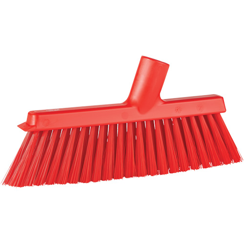 Balai biseaut&eacute; avec pas de vis inclin&eacute;, Crins Moyen, 10", Polyester, Rouge Distribution Élite MP