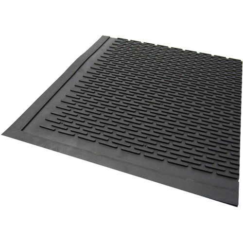 Tapis dext&eacute;rieur, Caoutchouc, Grattoir Type, Motif Plein, 3' x 5', Noir Distribution Élite MP