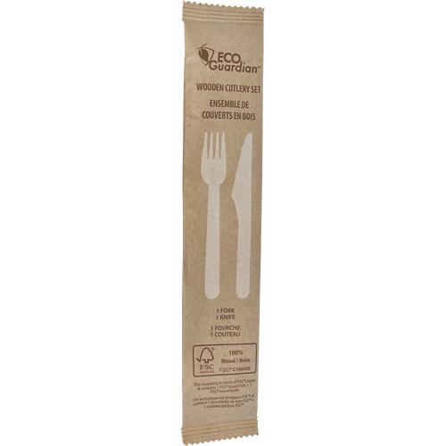 Ensemble de coutellerie en bois fourchette & couteau Distribution Élite MP
