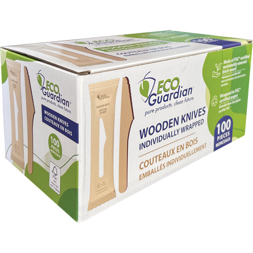 Couteaux en bois emball&eacute;s individuellement Distribution Élite MP