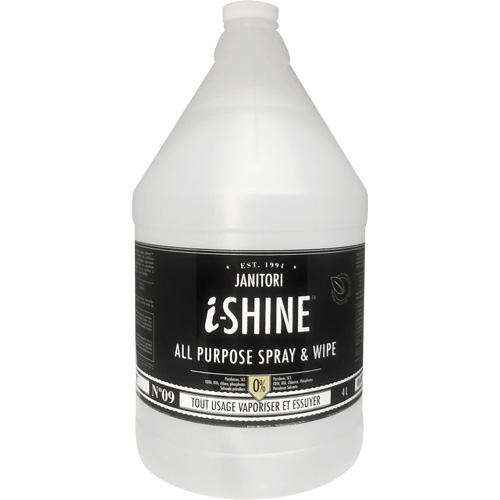 Nettoyant polyvalent &agrave; vaporiser et essuyer Janitori i-Shine, 4 L, Cruche Distribution Élite MP