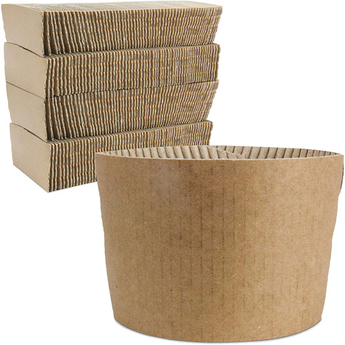 Kraft Coffee Cup Sleeves, Paper, 12 oz. - 20 oz., Brown Distribution Élite MP