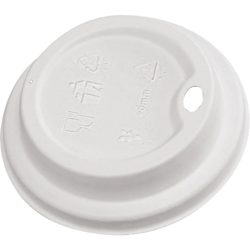 Couvercles &agrave; boire en d&ocirc;me blanc compostables Distribution Élite MP