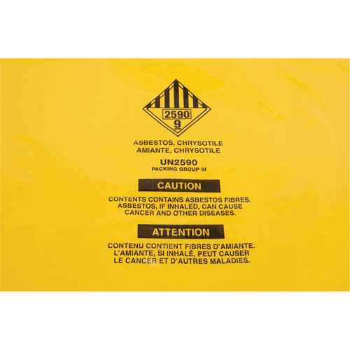 Doublures pour d&eacute;chets dangereux, Amiante, 40" lo x 26" la, 3 mils Distribution Élite MP