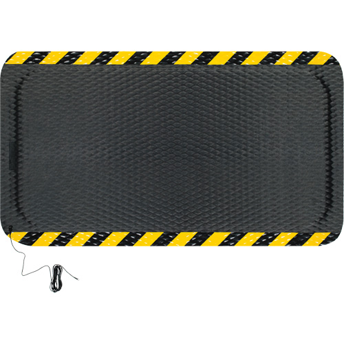 Tapis conductible Hog Heaven, 3' la x 5' lo, 5/8" &eacute;paisseur, Noir/Jaune, Nitrile Distribution Élite MP