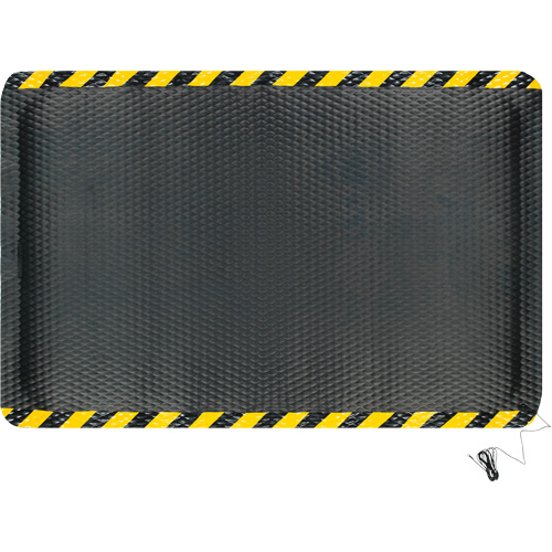 Ensemble de tapis conductible Hog Heaven Max, 4' la x 6' lo, 7/8" &eacute;paisseur, Noir/Jaune, Nitrile Distribution Élite MP