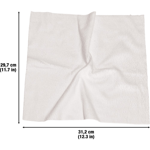Chiffons lavables pour le nettoyage, Microfibre, Blanc Distribution Élite MP