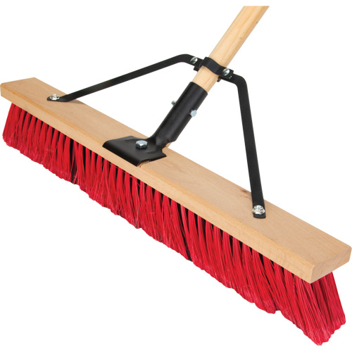 Balai-brosse &agrave; manche renforc&eacute;, 24", Moyen, Soies PVC Distribution Élite MP