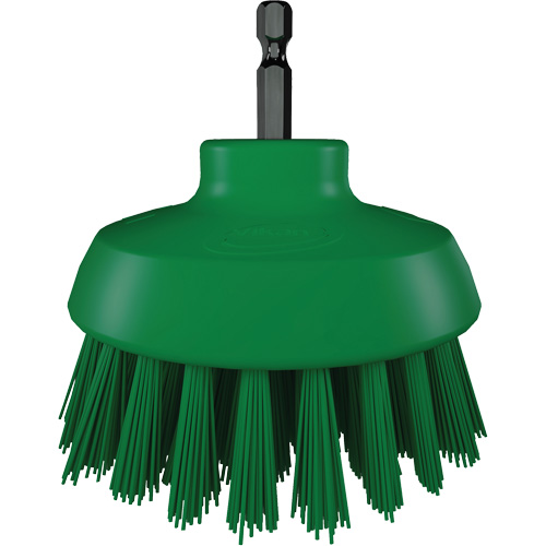 Brosse ronde HyDrive pour perceuse, Soies Tr&egrave;s ferme, Longueur de 3-1/10", Vert Distribution Élite MP