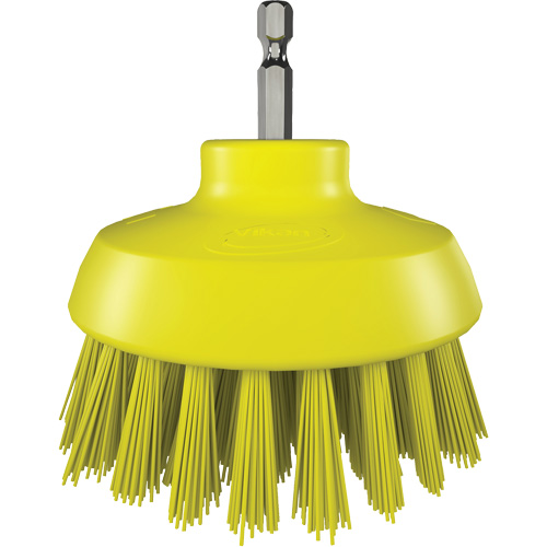 Brosse ronde HyDrive pour perceuse, Soies Tr&egrave;s ferme, Longueur de 3-1/10", Jaune Distribution Élite MP