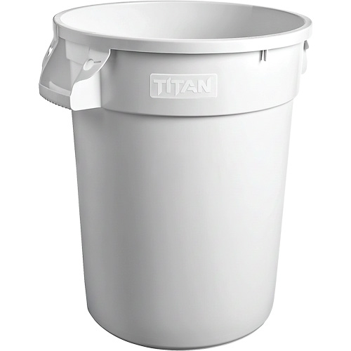 White Titan Heavy-Duty Garbage Container, Plastic, 20 US gal. Distribution Élite MP