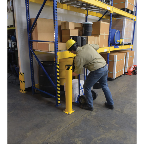 Bollard, Steel, 42" H x 5-1/2" W, Yellow Distribution Élite MP