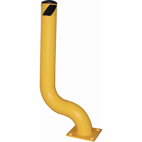 Offset Bollard, Steel, 36-1/8" H x 8" W, Yellow Distribution Élite MP