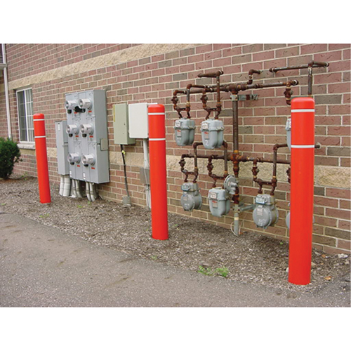 Polyethylene Bollard Covers, 4-1/2" Dia. x 64" L, Red Distribution Élite MP
