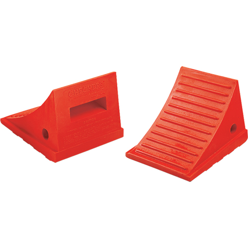 Cales-roue pour usage g&eacute;n&eacute;ral, Polyur&eacute;thane, Orange, 7-1/2" la x 8-1/2" p x 6-1/4" h Distribution Élite MP