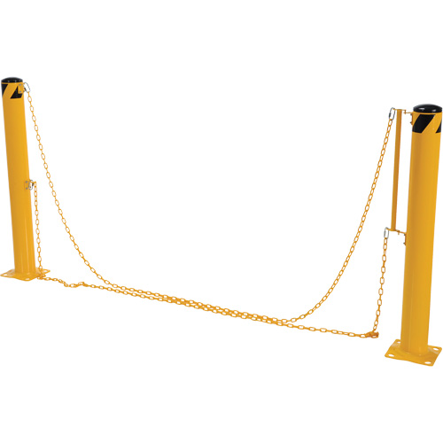 Dock Chain Barrier Bollard System, Steel, 42" H x 6-5/8" W, Yellow Distribution Élite MP