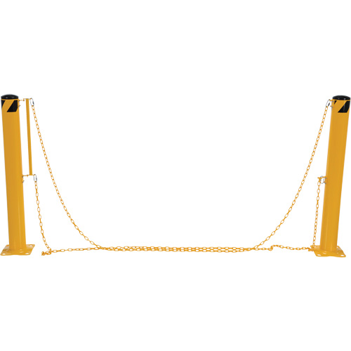 Dock Chain Barrier Bollard System, Steel, 42" H x 6-5/8" W, Yellow Distribution Élite MP